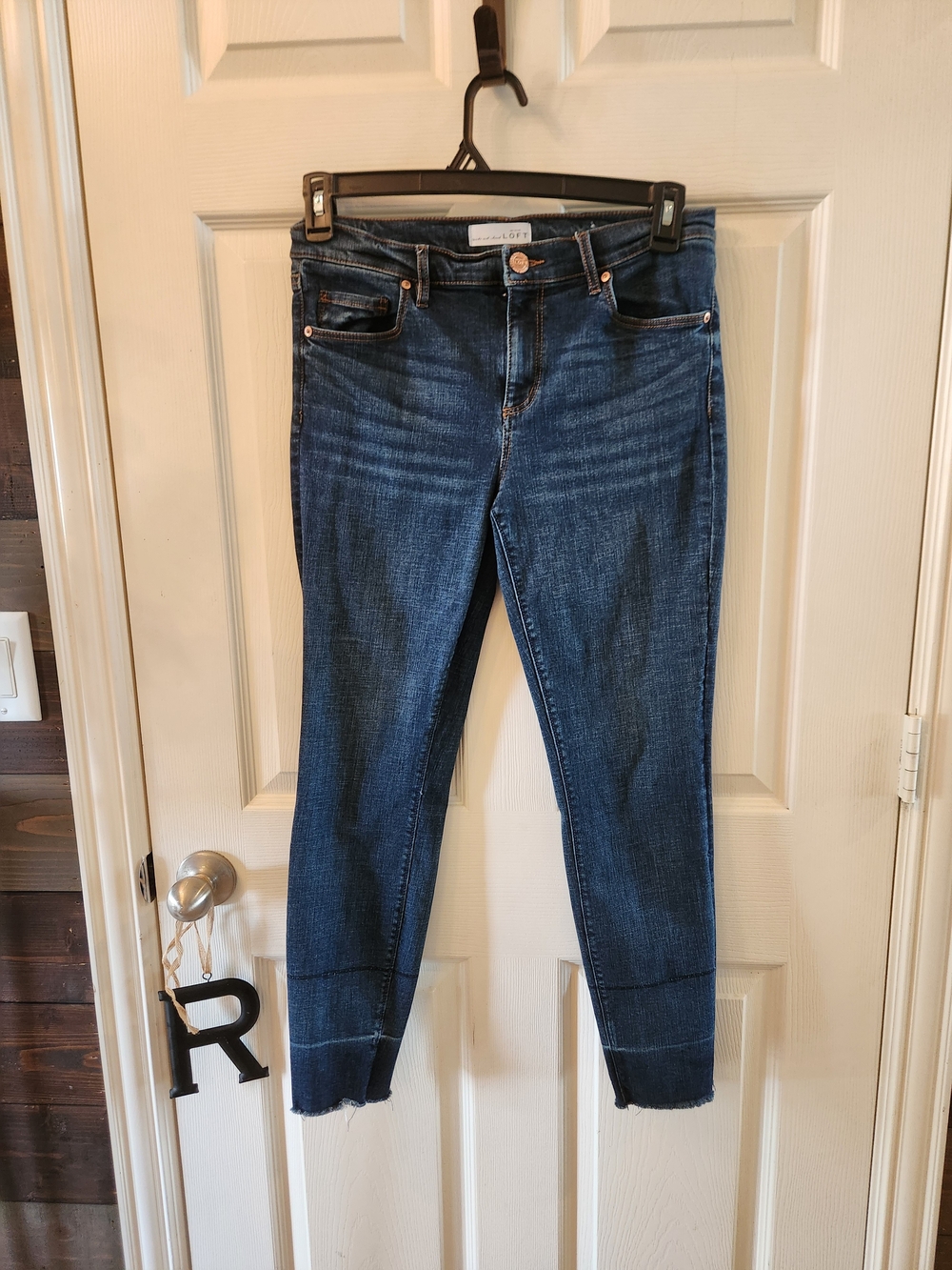 LOFT High-Rise Skinny Jeans in Dark Blue, Size 8/29